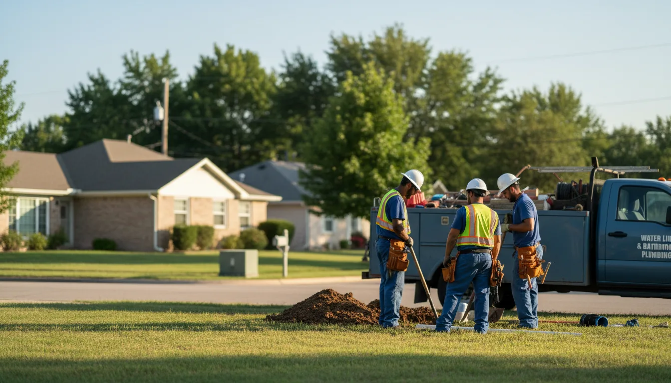 Residential water line and bathroom plumbing service in Concordia, KS